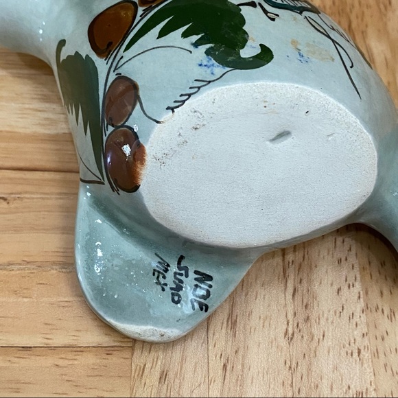 Vintage Noe Suro Mexican Pottery Folk Art Bird Hand-painted Ashtray - Picture 10 of 11